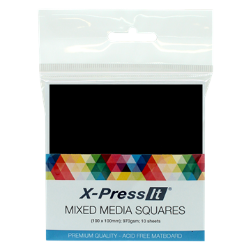 Picture of X-Press It Mixed Media Squares 10x10cm 10pk Black