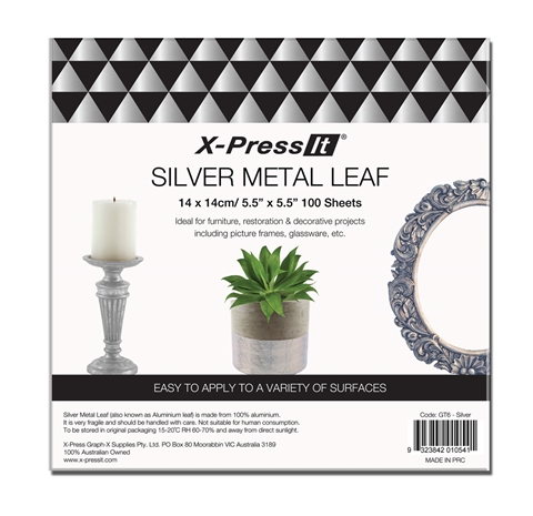 Picture of X-Press It Silver Metal Leaf 140x140 100sh/bk
