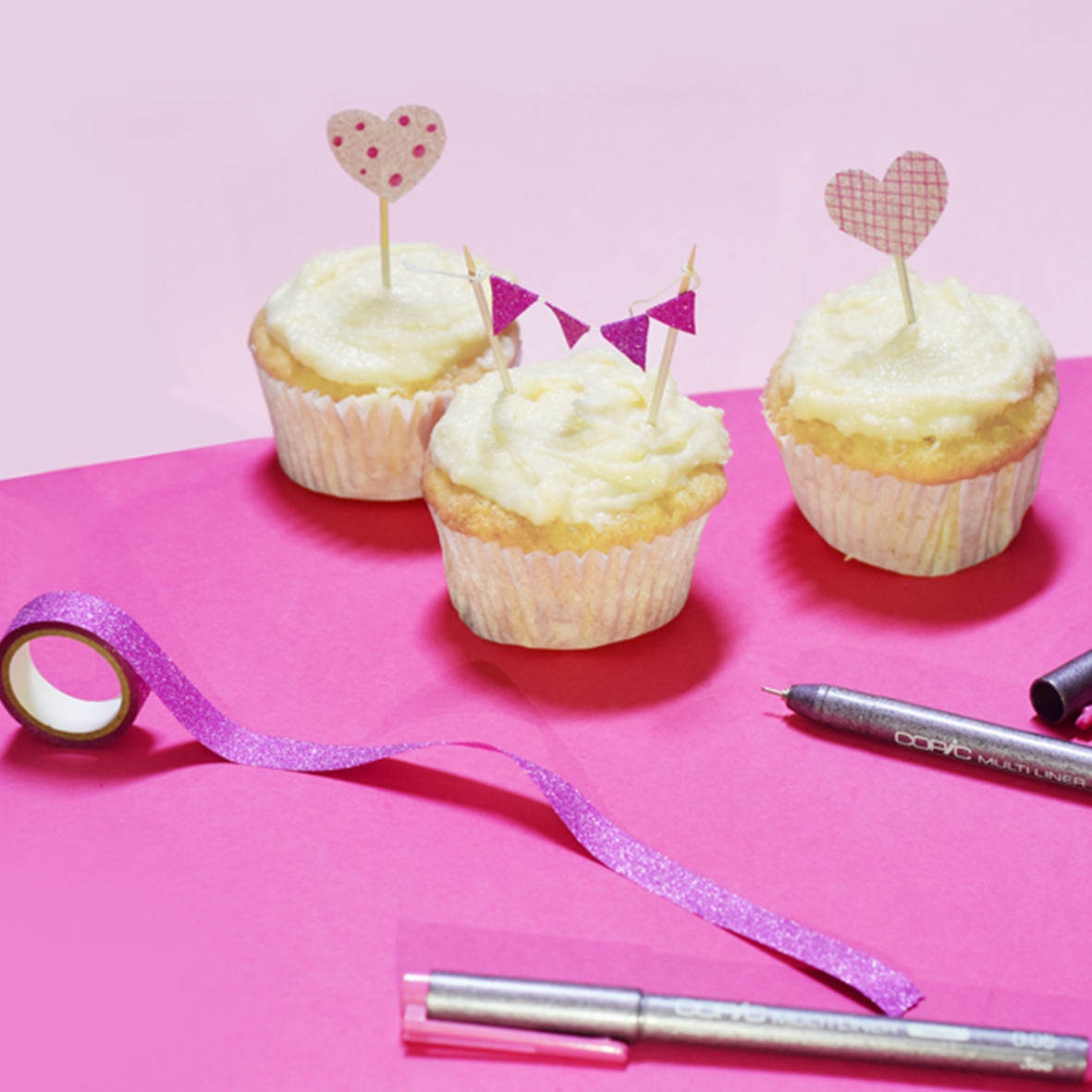 Think Pink Cup Cake Toppers