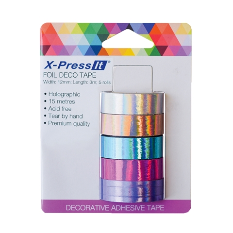 Picture of X-Press It Foil Deco Tape Holographic 12mm x 3m x 5 rolls
