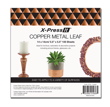 Picture of X-Press It Copper Metal Leaf 140x140 100sh/bk